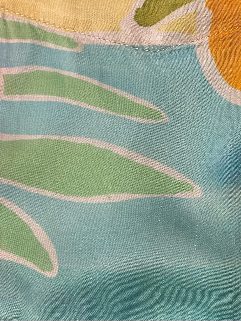 Spell Multicolor Floral Satin Tunic - Pink, Green, Yellow, Orange, Blue - Picture 6 of 11